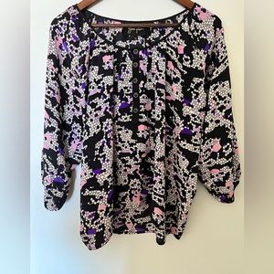 Yumi Kim Geometric print 100% Silk Blouse size S